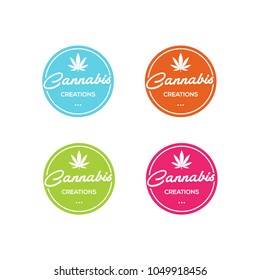 Cannabis logo vector. hand craft cannabis logo
