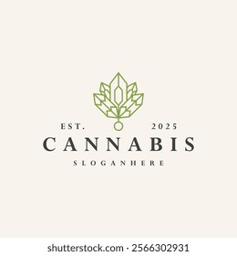 Cannabis logo vector hipster vintage icon illustration