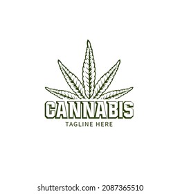 Logo de Cannabis. diseño de logotipo de ilustración vectorial.
