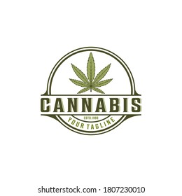 ilustración vectorial del logotipo de cannabis en fondo blanco