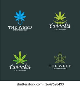 Material de imagen vectorial del logotipo de cannabis