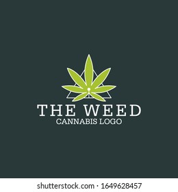 Material de imagen vectorial del logotipo de cannabis