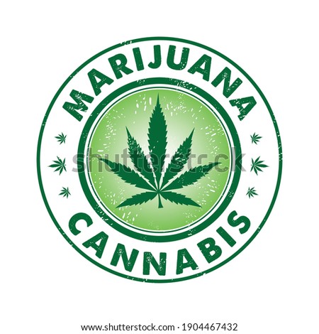 Cannabis logo vector template emblem style.