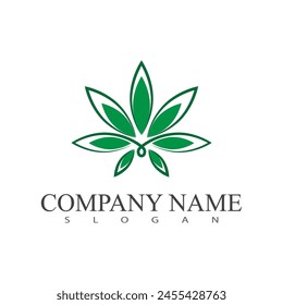 Diseño de símbolo de Plantilla de Vector con logotipo de cannabis