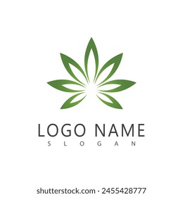 Diseño de símbolo de Plantilla de Vector con logotipo de cannabis