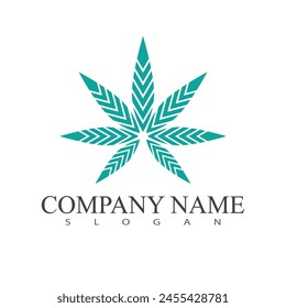 Diseño de símbolo de Plantilla de Vector con logotipo de cannabis