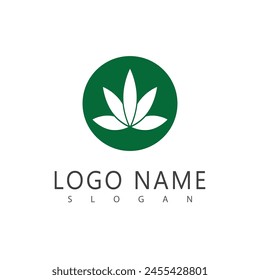 Diseño de símbolo de Plantilla de Vector con logotipo de cannabis