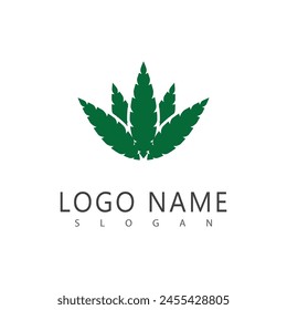 Diseño de símbolo de Plantilla de Vector con logotipo de cannabis