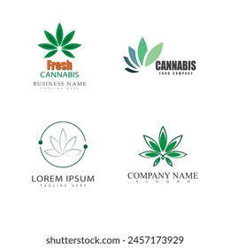 Cannabis logo vector template symbol design