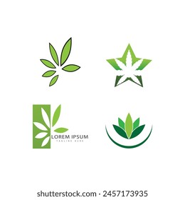 Diseño de símbolo de Plantilla de Vector con logotipo de cannabis