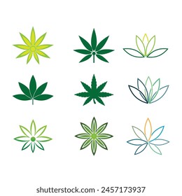 Cannabis logo vector template symbol design