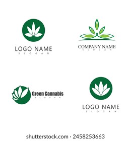 Diseño de símbolo de Plantilla de Vector con logotipo de cannabis