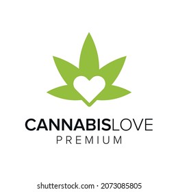 cannabis love logo icon vector template