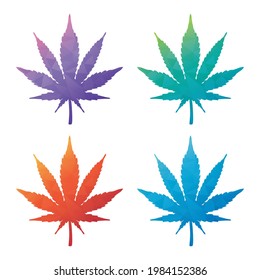 Cannabis Diseño De Imágenes De Hojas De Polo Bajo. Icono de silueta de polígono geométrico de marihuana. Símbolo de ilustración vectorial.