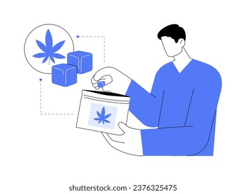 Cannabis lozenges abstract concept vector illustration. Usage of legalized cannabis for medical purposes, CBD products, pharmaceutics sector, medical marijuana, herbal drug abstract metaphor.