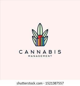 cannabis management icon logo design