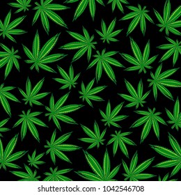 Cannabis, marijuana background. Vector 
