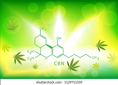cannabis marijuana in the defocus with the image of the formula CBD. Concepts of using marihuna for medicinal purposes for, Medical use of non-psychoactive cannabidiol CBN medical.