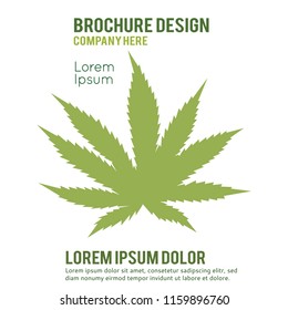 Cannabis marijuana hemp leaf flat symbol or logo design. Abstract illustration.