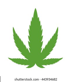 Cannabis marijuana hemp leaf flat icon vector green medicine weed vector herb