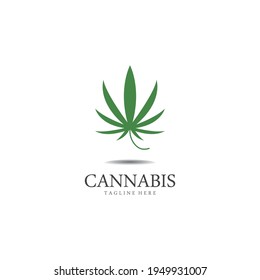 Logo y símbolo de la hoja de cáñamo de marihuana de cannabis