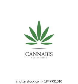 Cannabis-Marihuana-Hanfblatt-Logo und -Symbol