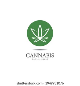 Cannabis marijuana hemp leaf logo and symbol