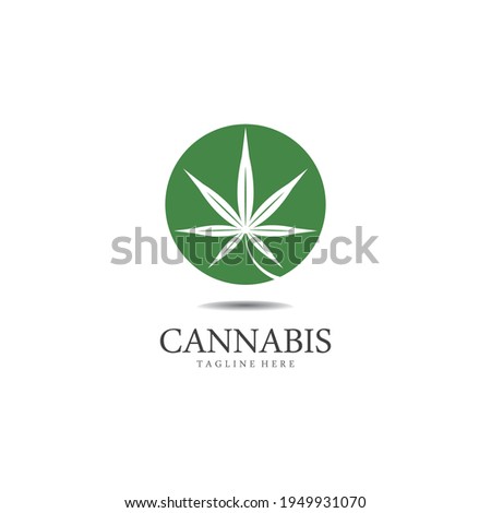 Cannabis marijuana hemp leaf logo and symbol