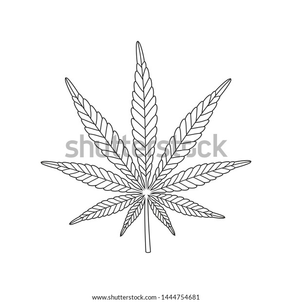 Cannabis Marijuana Hemp Outline Isolated Hemp Stock Vector (Royalty ...