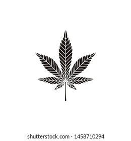 Cannabis Marijuana Hemp Pot Leaf Silhouette Logo Vector