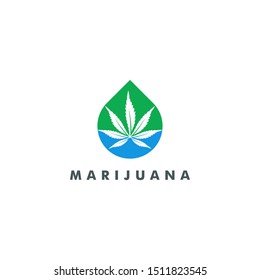 Cannabis marijuana icon vector logo template design
