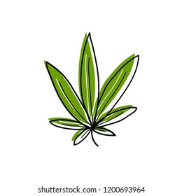 Cannabis (marijuana Leaf) Doodle Icon