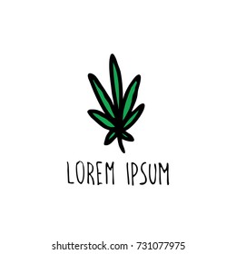 cannabis (marijuana leaf) doodle icon