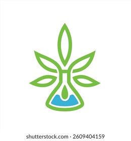 cannabis or marijuana leaf extract in a beaker	