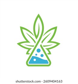 cannabis or marijuana leaf extract in a beaker	