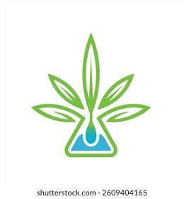 cannabis or marijuana leaf extract in a beaker	