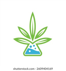 cannabis or marijuana leaf extract in a beaker	