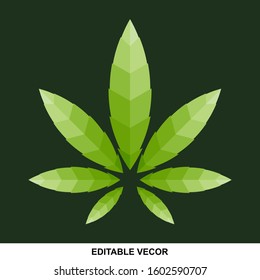 cannabis marijuana leaf flat unique logo