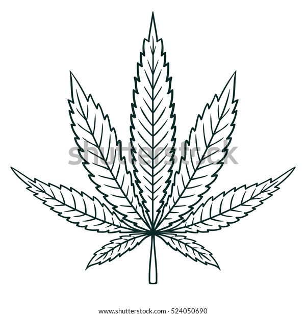 Cannabis Marijuana Leaf Flat Vintage Style Stock Vector (Royalty Free ...