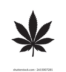 Cannabis Marijuana Leaf Hemp flat vector icon. Simple solid symbol isolated on white background
