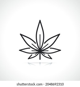 icono de hoja de cannabis o marihuana