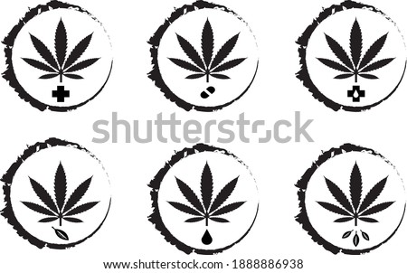 Cannabis Marijuana Leaf Icon template color editable. Cannabis Medical symbol vector sign isolated on white background. Simple logo vector illustration for graphic and web design.