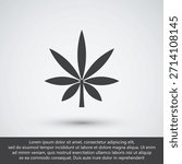 Cannabis Marijuana Leaf Icon Vector Illustration Symbol for Medical and Legalization Design
