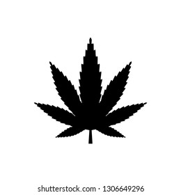Cannabis, marijuana leaf icon. Vector illustration, flat design.