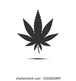 Cannabis, marijuana leaf icon. Vector illustration, flat design.