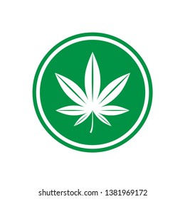 Cannabis Marijuana Leaf Icon Vector Illustration - Vector
