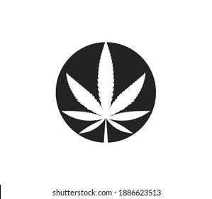 Cannabis Marijuana Leaf Icon Vector Illustration