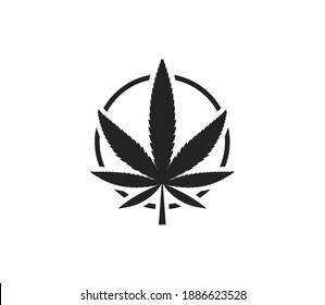 Cannabis Marijuana Leaf Icon Vector Illustration