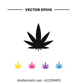 cannabis (marijuana leaf) icon. vector illustration