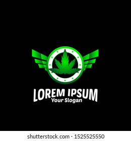 cannabis or marijuana leaf logo icon for medical or health and pharmacy company